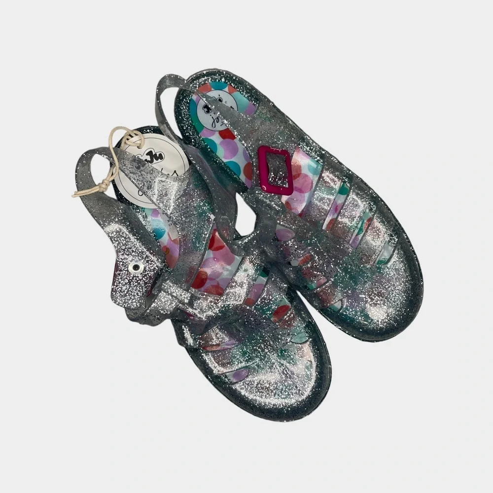 Joules Aqua Glitter Jelly Sandals